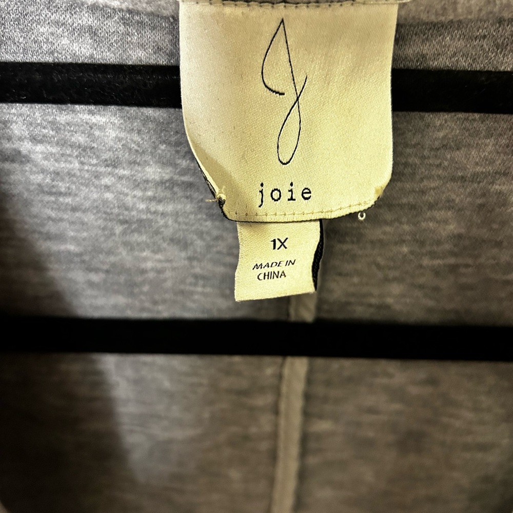 JOIE DUSTER SWEATER VEST  WITH POCKETS AND WIDE COLLAR - GREY - Picture 3 of 4